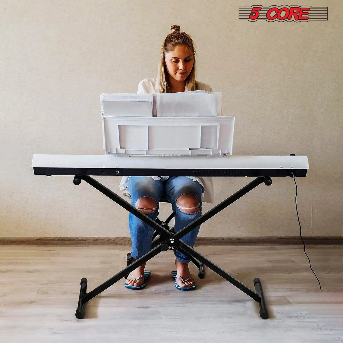 5 Core Keyboard Stand X Shape Height Adjustable Foldable Portable Key Board DJ Controller Stands - HONORABLE VETERANS SOLUTIONS