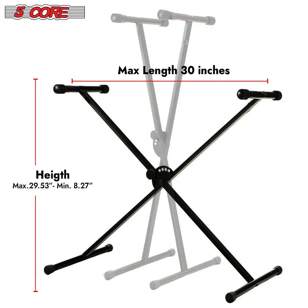 5 Core Keyboard Stand X Shape Height Adjustable Foldable Portable Key Board DJ Controller Stands - HONORABLE VETERANS SOLUTIONS