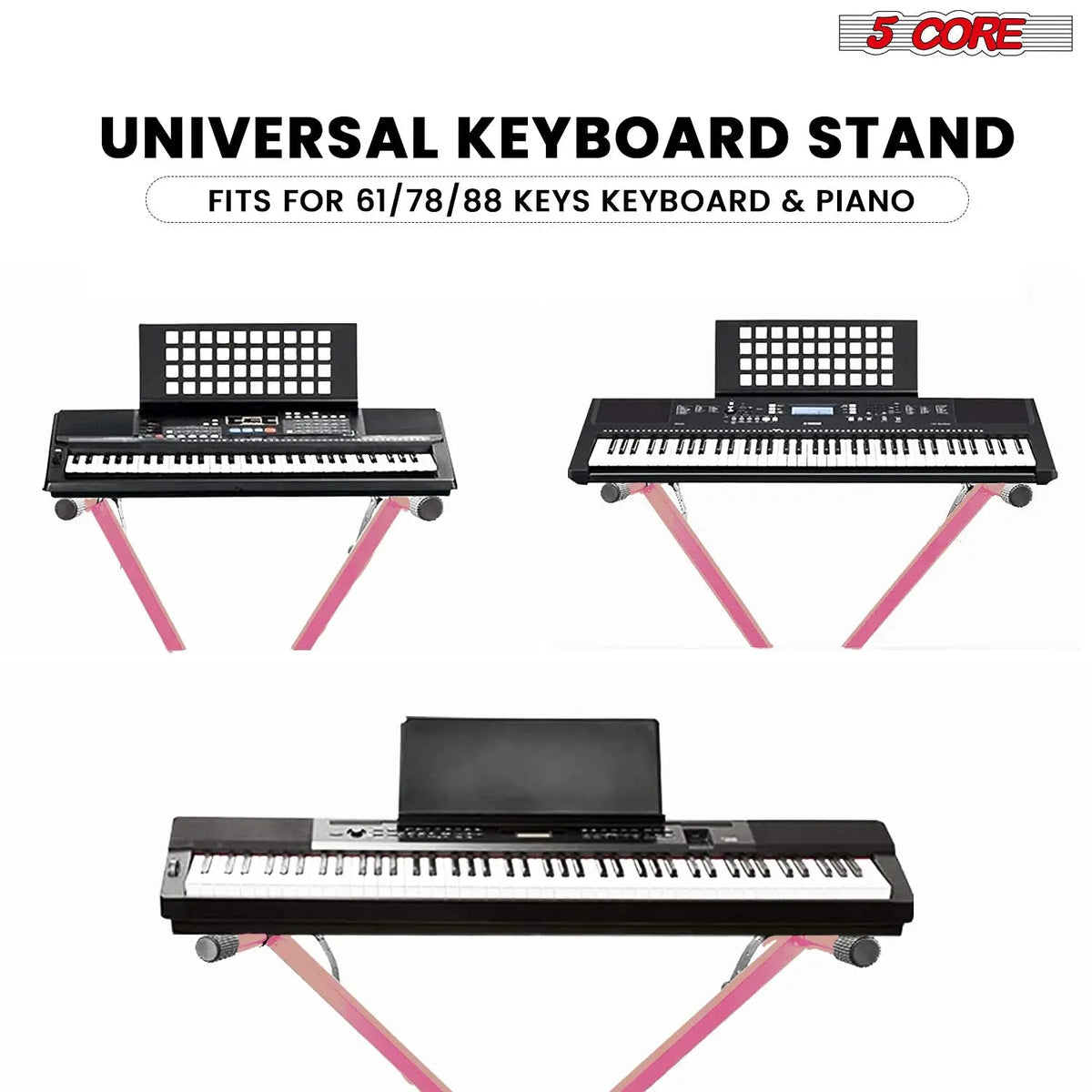 5 Core Keyboard Stand X Shape Height Adjustable Foldable Portable Key Board DJ Controller Stands - HONORABLE VETERANS SOLUTIONS