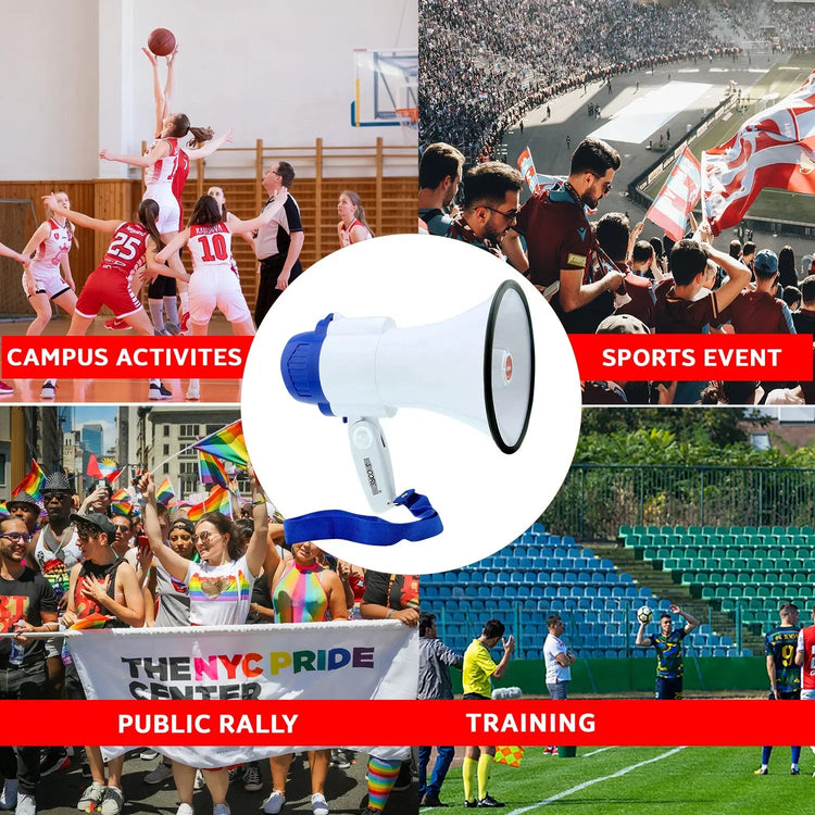 5 Core Megaphone 30W Bull Horn PA Speaker w 800 Yards Range USB Loud Siren Voice Amplifier Portable - HONORABLE VETERANS SOLUTIONS