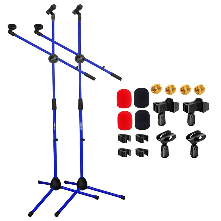 5 Core Mic Stand 4 Pcs Floor Height Adjustable Tripod Microphone Stands w Extending Telescoping Boom Arm - HONORABLE VETERANS SOLUTIONS