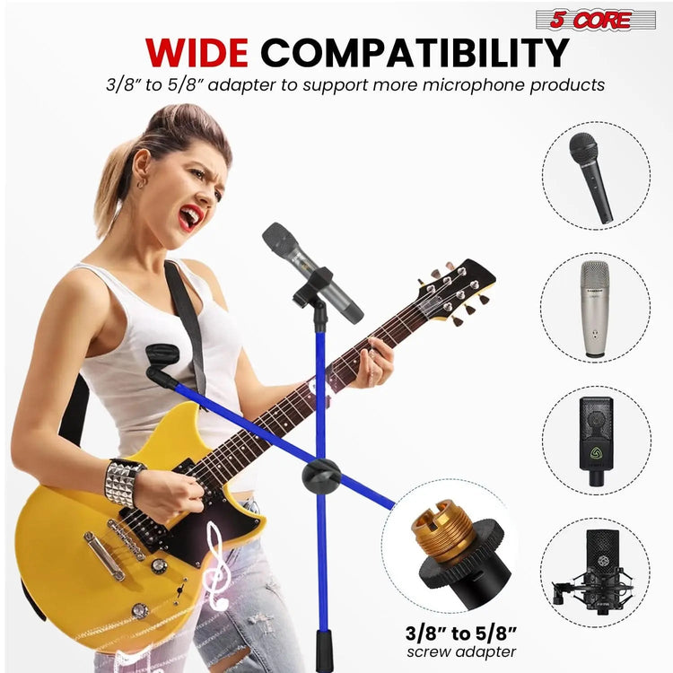 5 Core Mic Stand 4 Pcs Floor Height Adjustable Tripod Microphone Stands w Extending Telescoping Boom Arm - HONORABLE VETERANS SOLUTIONS