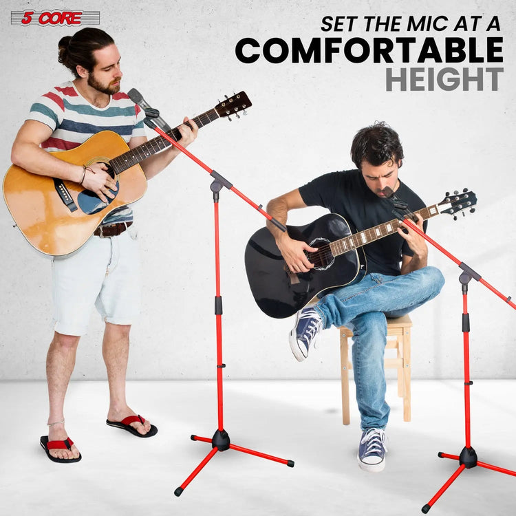 5 Core Mic Stand Floor 4Pc Adjustable 72" Tripod Microphone Stands w Telescoping Boom Arm - HONORABLE VETERANS SOLUTIONS