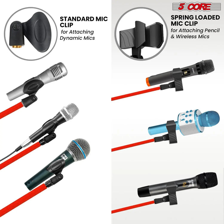 5 Core Mic Stand Floor 4Pc Adjustable 72" Tripod Microphone Stands w Telescoping Boom Arm - HONORABLE VETERANS SOLUTIONS