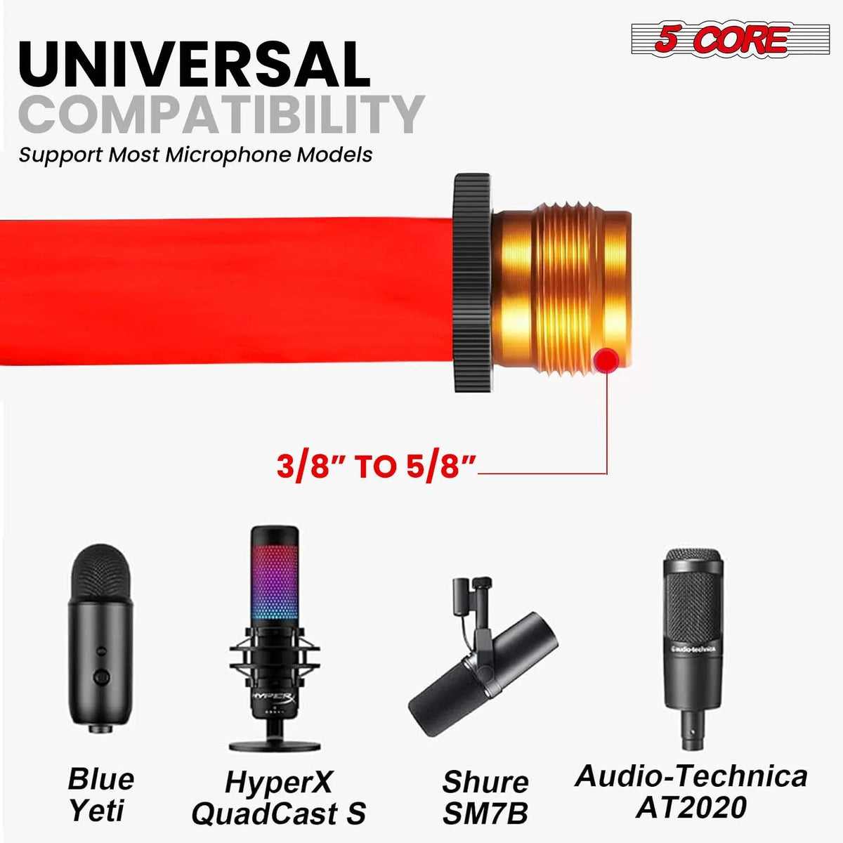 5 Core Mic Stand Floor 4Pc Adjustable 72" Tripod Microphone Stands w Telescoping Boom Arm - HONORABLE VETERANS SOLUTIONS