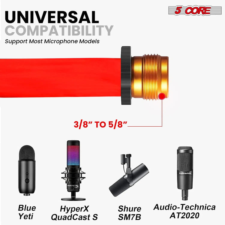 5 Core Mic Stand Floor 4Pc Adjustable 72" Tripod Microphone Stands w Telescoping Boom Arm - HONORABLE VETERANS SOLUTIONS