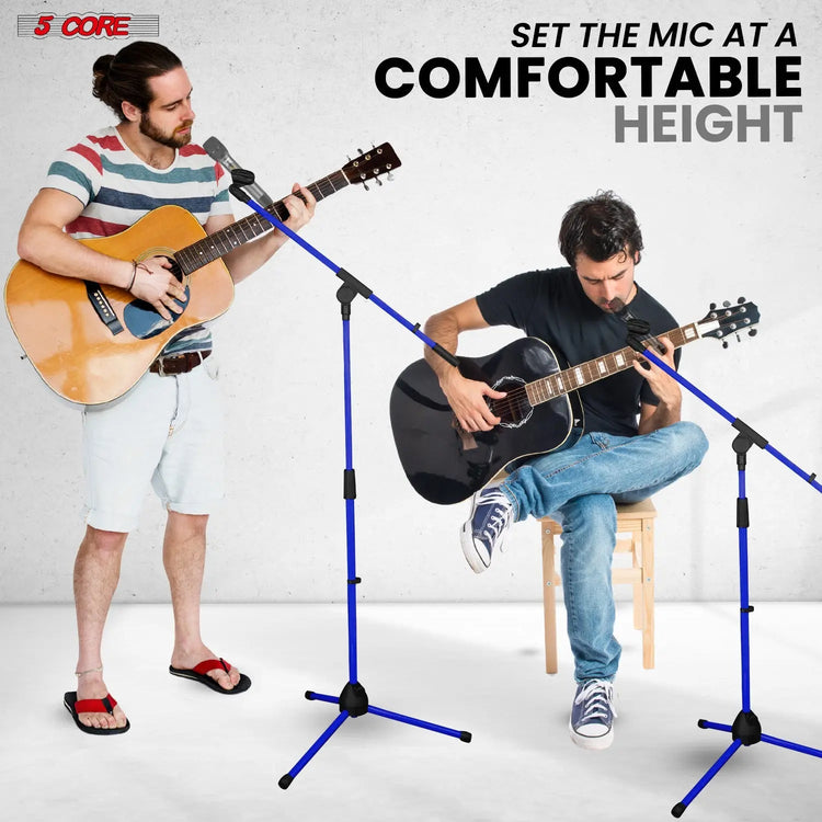 5 Core Mic Stand Floor 4Pc Adjustable 72" Tripod Microphone Stands w Telescoping Boom Arm - HONORABLE VETERANS SOLUTIONS