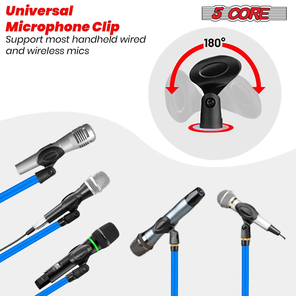 5 Core Mic Stand Floor Adjustable 72" Tripod Microphone Stands w Telescoping Boom Arm - HONORABLE VETERANS SOLUTIONS