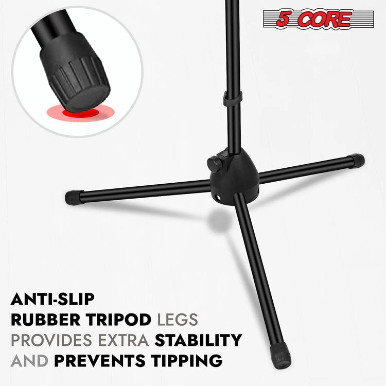 5 Core Mic Stand Floor Adjustable 72" Tripod Microphone Stands w Telescoping Boom Arm - HONORABLE VETERANS SOLUTIONS