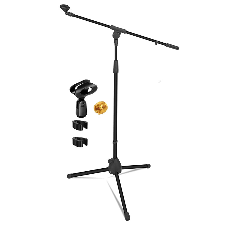 5 Core Mic Stand Floor Adjustable 72" Tripod Microphone Stands w Telescoping Boom Arm - HONORABLE VETERANS SOLUTIONS