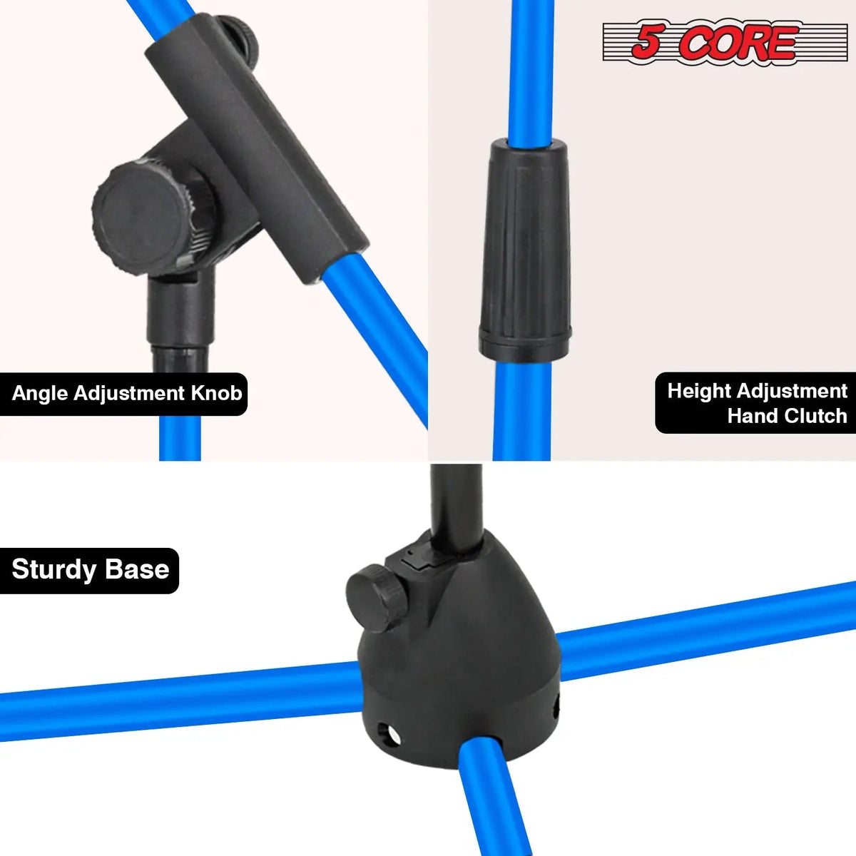 5 Core Mic Stand Floor Adjustable 72" Tripod Microphone Stands w Telescoping Boom Arm - HONORABLE VETERANS SOLUTIONS