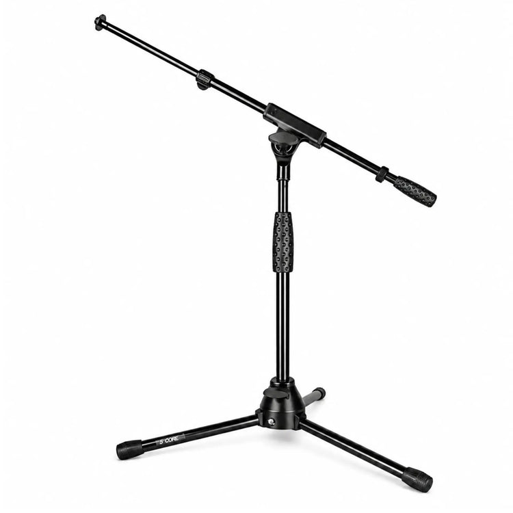 5 Core Mic Stand Floor Adjustable Short Tripod Microphone Stands w Telescoping Boom Arm - HONORABLE VETERANS SOLUTIONS