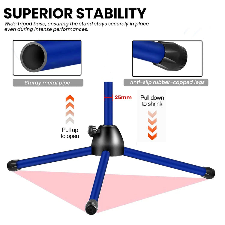 5 Core Mic Stand Floor Height Adjustable Tripod Microphone Stands w Extending Telescoping Boom Arm - HONORABLE VETERANS SOLUTIONS