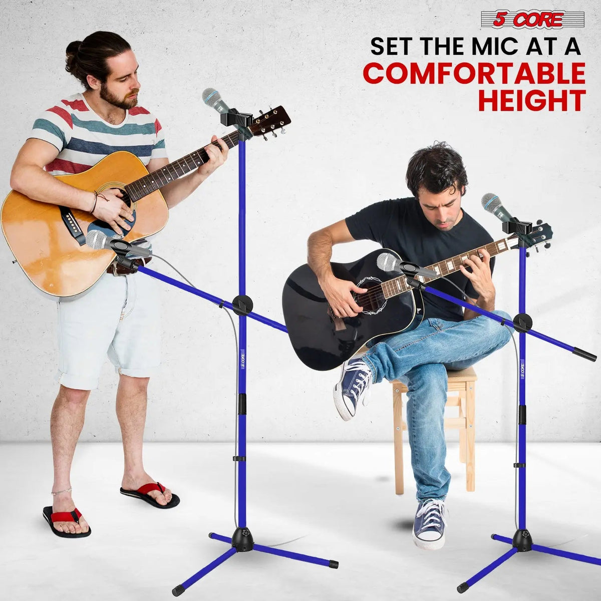 5 Core Mic Stand Floor Height Adjustable Tripod Microphone Stands w Extending Telescoping Boom Arm - HONORABLE VETERANS SOLUTIONS