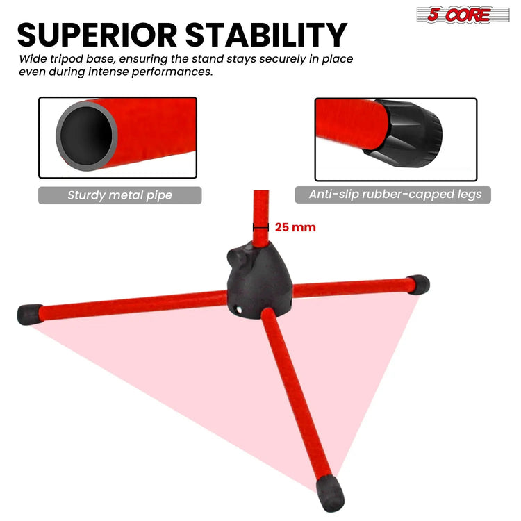 5 Core Mic Stand Floor Height Adjustable Tripod Microphone Stands w Extending Telescoping Boom Arm - HONORABLE VETERANS SOLUTIONS