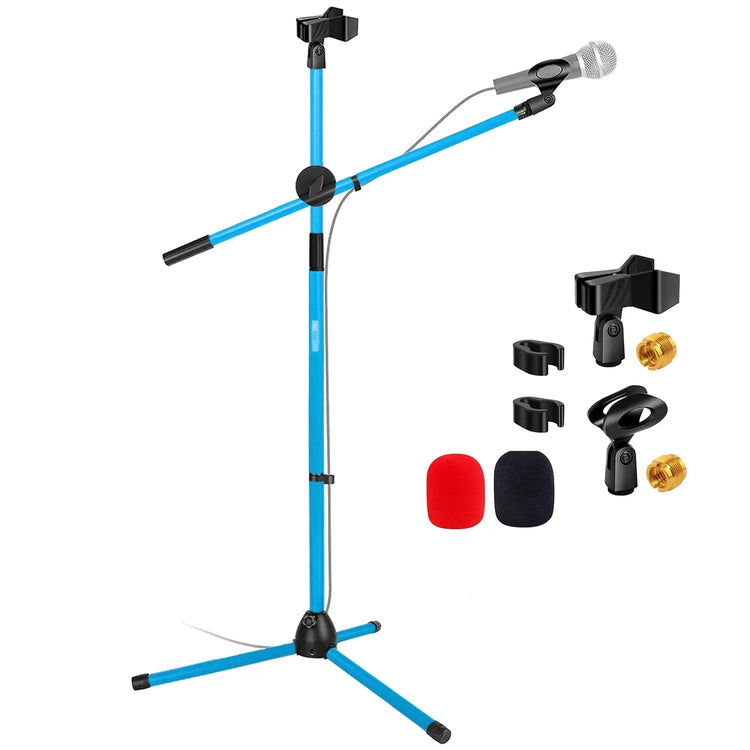5 Core Mic Stand Floor Height Adjustable Tripod Microphone Stands w Extending Telescoping Boom Arm - HONORABLE VETERANS SOLUTIONS