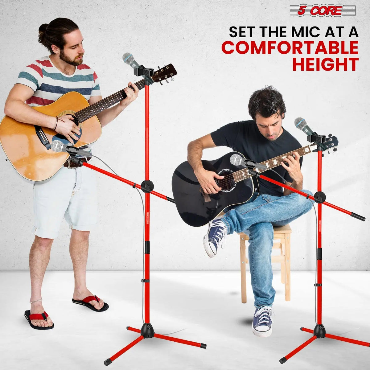 5 Core Mic Stand Floor Height Adjustable Tripod Microphone Stands w Extending Telescoping Boom Arm - HONORABLE VETERANS SOLUTIONS