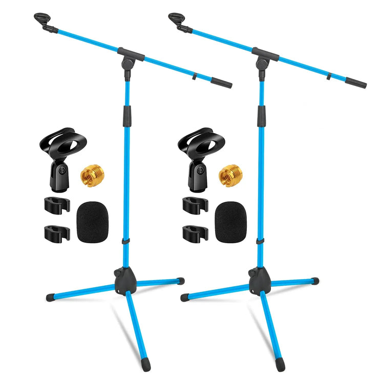 5 Core Mic Stand Floor Pair Adjustable 72" Tripod Microphone Stands w Telescoping Boom Arm - HONORABLE VETERANS SOLUTIONS