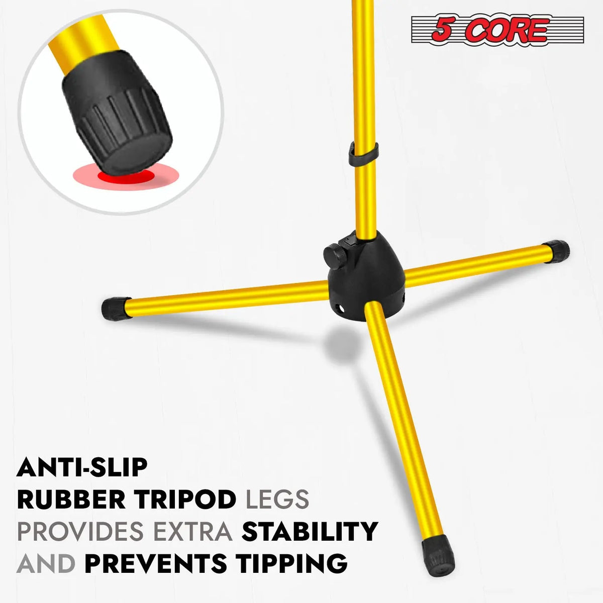 5 Core Mic Stand Floor Pair Adjustable 72" Tripod Microphone Stands w Telescoping Boom Arm - HONORABLE VETERANS SOLUTIONS