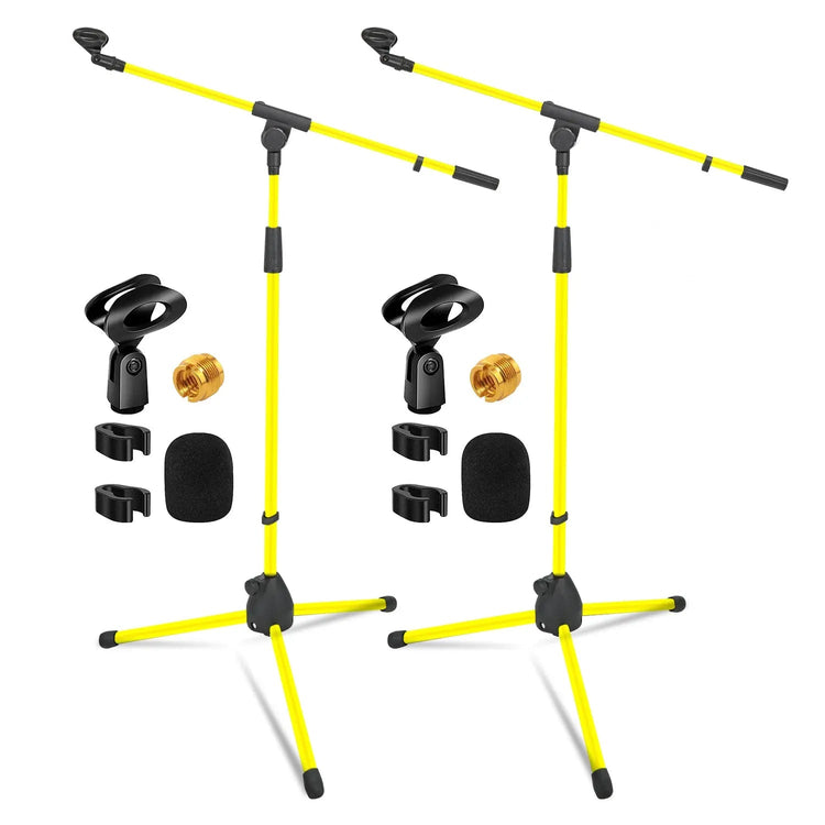 5 Core Mic Stand Floor Pair Adjustable 72" Tripod Microphone Stands w Telescoping Boom Arm - HONORABLE VETERANS SOLUTIONS