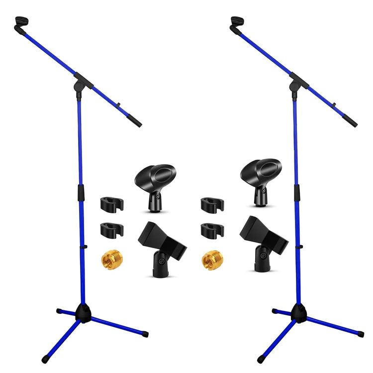 5 Core Mic Stand Floor Pair Adjustable 72" Tripod Microphone Stands w Telescoping Boom Arm - HONORABLE VETERANS SOLUTIONS