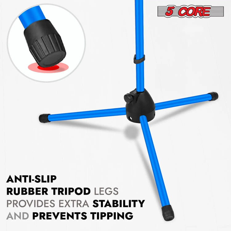 5 Core Mic Stand Floor Pair Adjustable 72" Tripod Microphone Stands w Telescoping Boom Arm - HONORABLE VETERANS SOLUTIONS