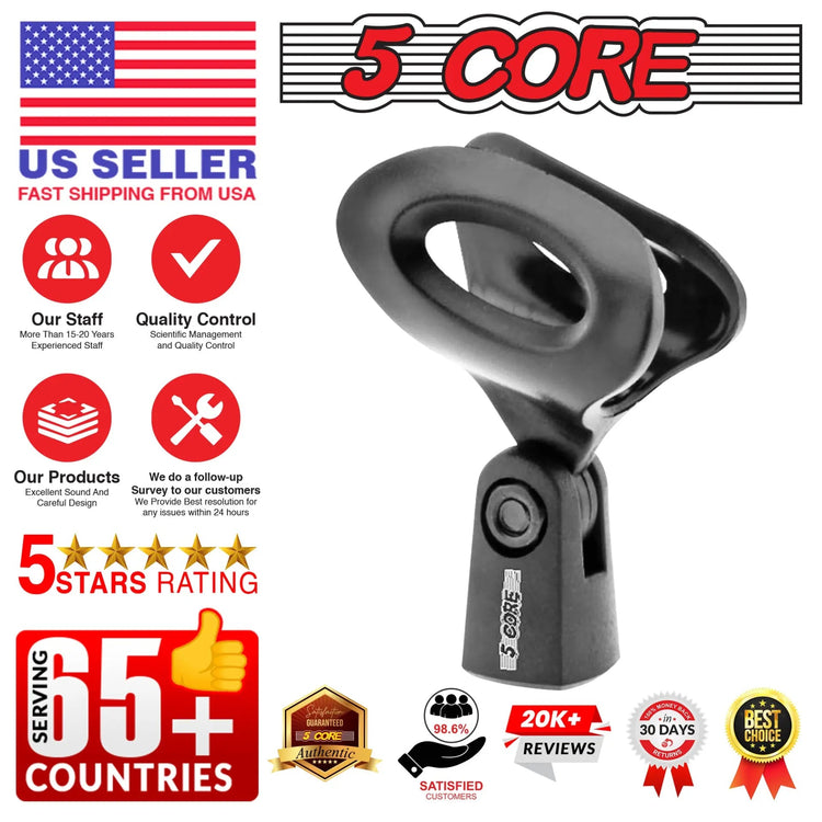 5 Core Microphone Clip Holder 2 Pieces with Screw Adapters 5/8 to 3/8 Inch - HONORABLE VETERANS SOLUTIONS