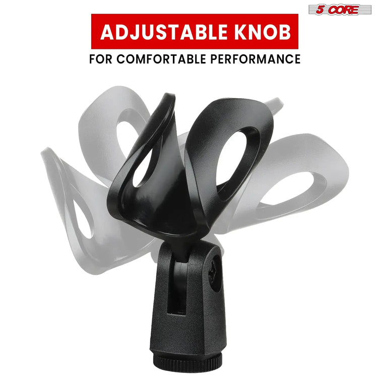 5 Core Microphone Clip Holder 2 Pieces with Screw Adapters 5/8 to 3/8 Inch - HONORABLE VETERANS SOLUTIONS