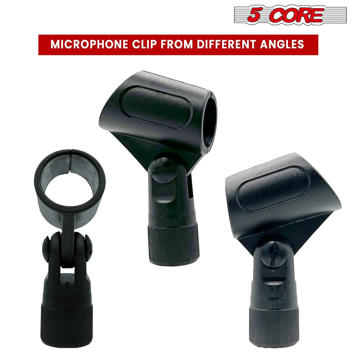 5 Core Microphone Clip Holder 6 Pieces with Screw Adapters 5/8 to 3/8 Inch - HONORABLE VETERANS SOLUTIONS