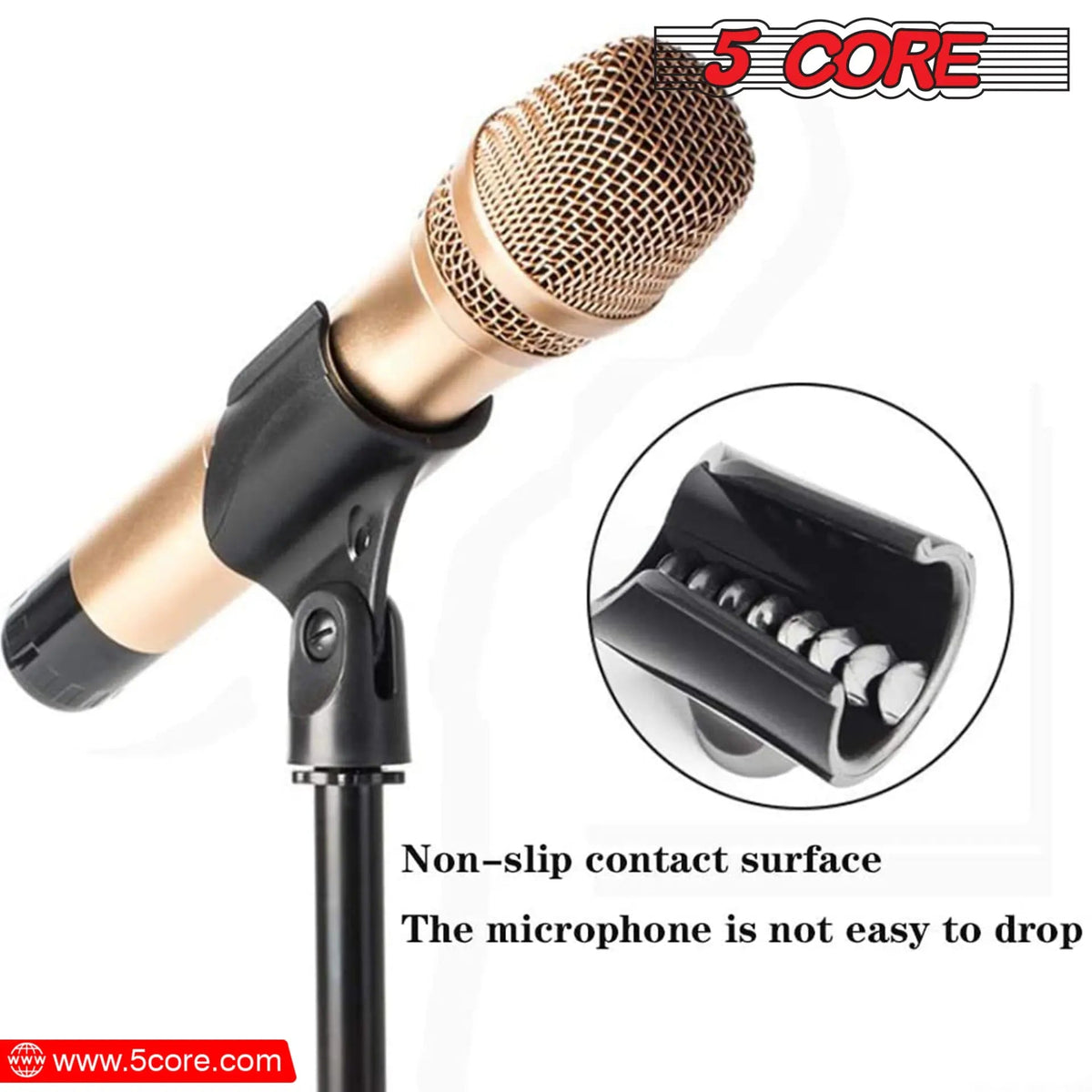 5 Core Microphone Clip Holder 6 Pieces with Screw Adapters 5/8 to 3/8 Inch - HONORABLE VETERANS SOLUTIONS
