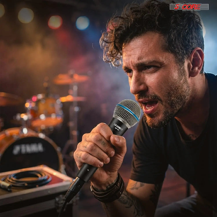 5 Core Microphone Professional Dynamic Mic Karaoke Singing XLR Wired Micrófono - HONORABLE VETERANS SOLUTIONS
