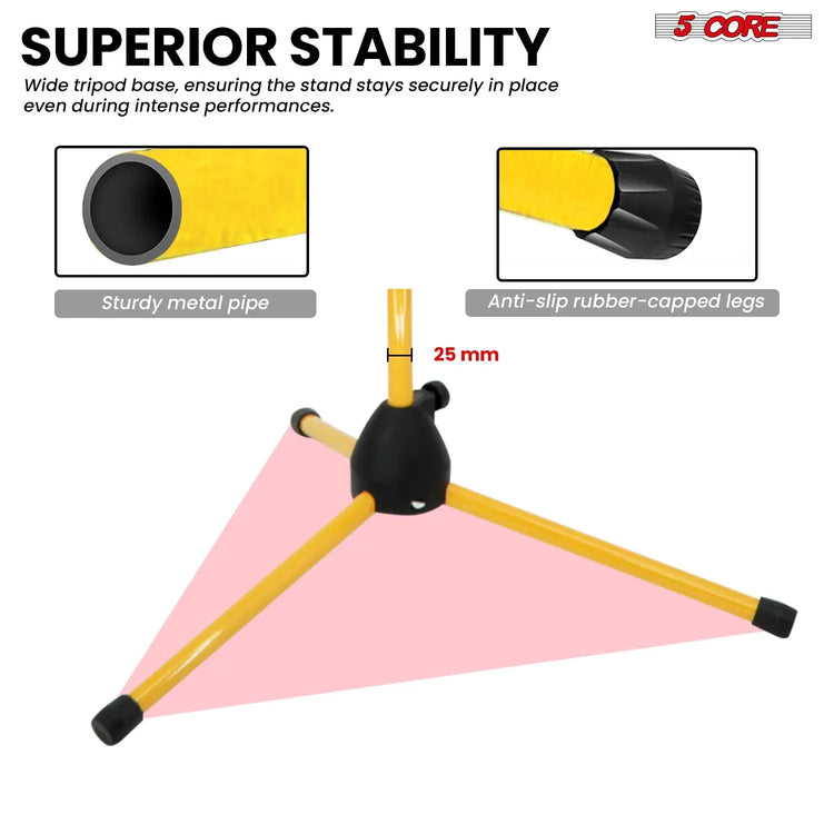 5 Core Microphone Stand Floor 4Pc w Mic Clips Universal Height Adjustable Tripod Stands w Boom Arm - HONORABLE VETERANS SOLUTIONS