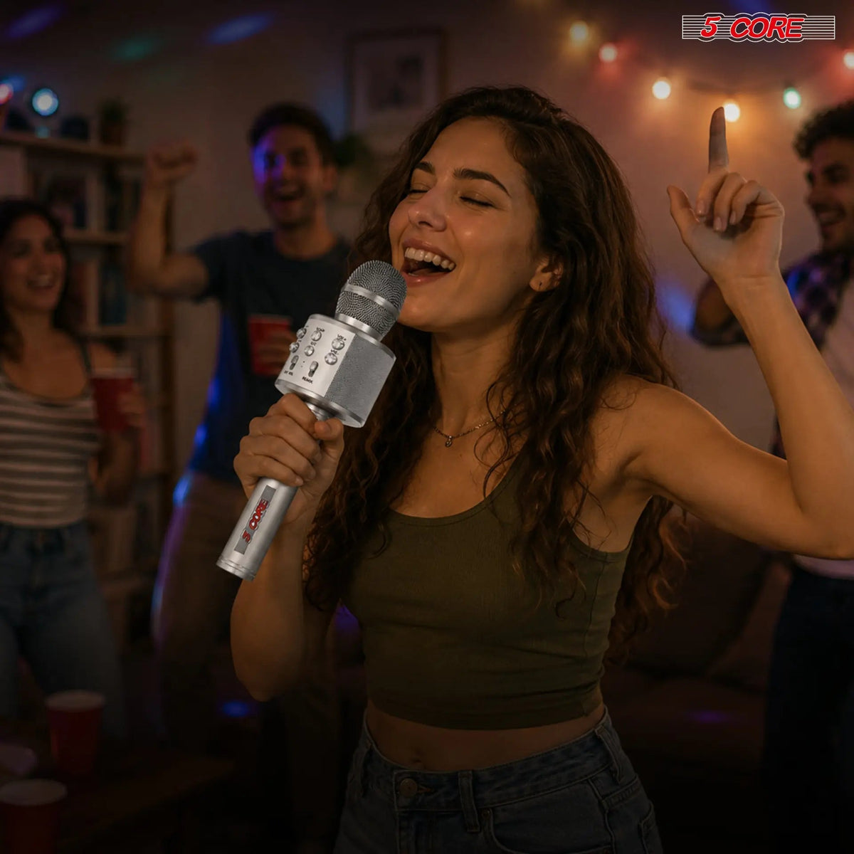 5 Core Microphone Wireless Karaoke Mic With Speaker 3 in 1 Portable Bluetooth Microfono Inalambrico - HONORABLE VETERANS SOLUTIONS