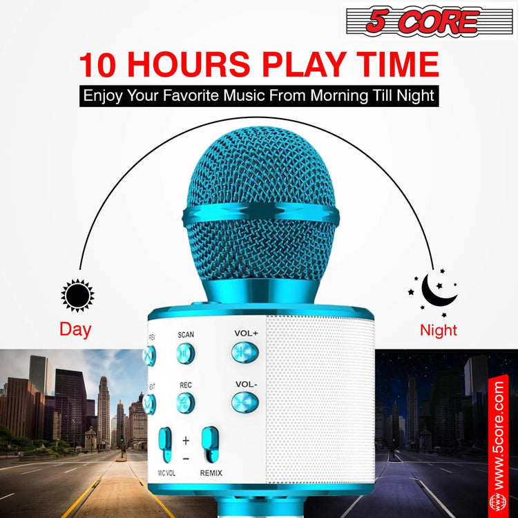 5 Core Microphone Wireless Karaoke Mic With Speaker 3 in 1 Portable Bluetooth Microfono Inalambrico - HONORABLE VETERANS SOLUTIONS