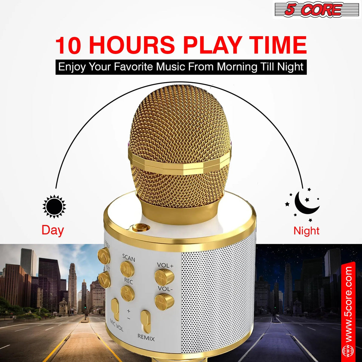 5 Core Microphone Wireless Karaoke Mic With Speaker 3 in 1 Portable Bluetooth Microfono Inalambrico - HONORABLE VETERANS SOLUTIONS