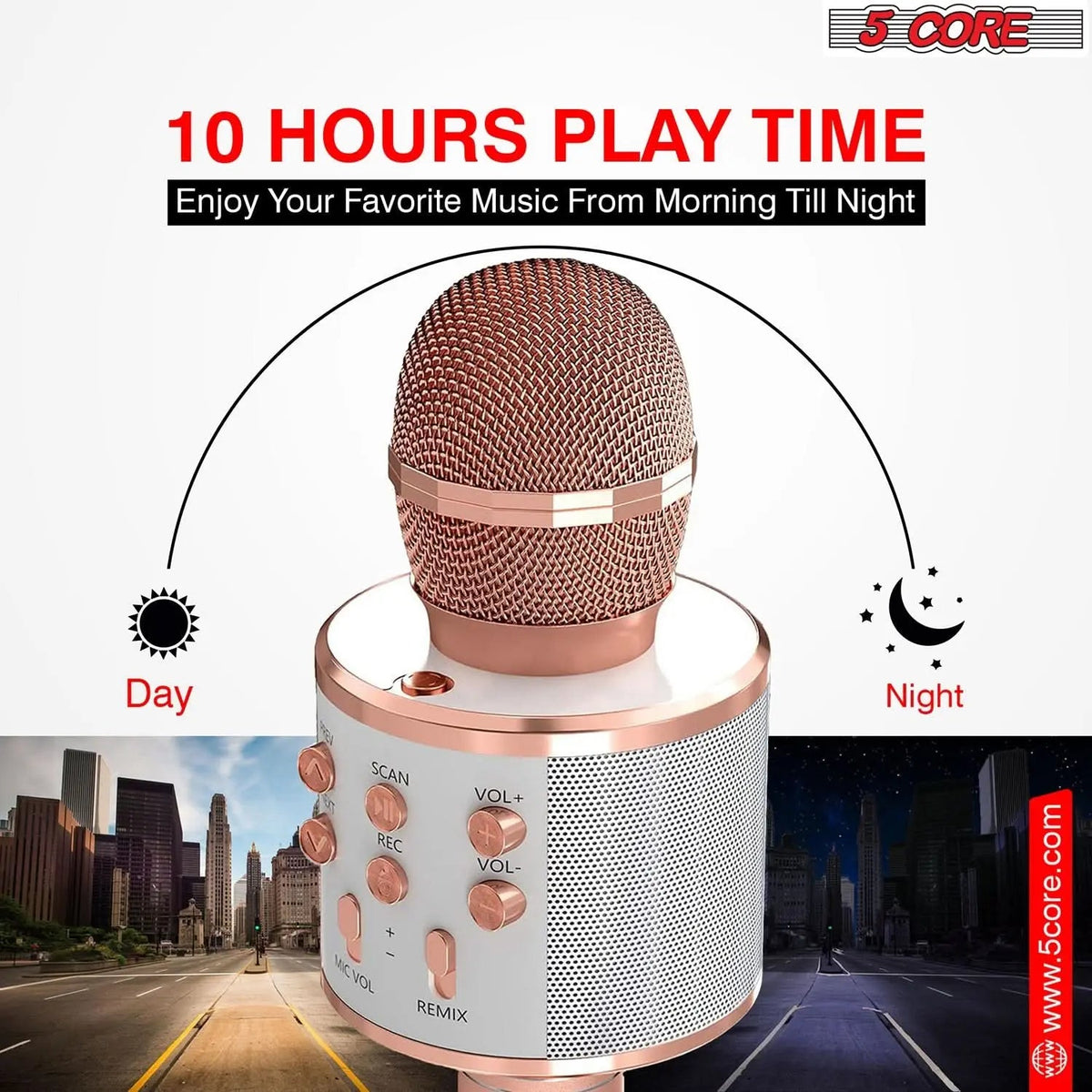 5 Core Microphone Wireless Karaoke Mic With Speaker 3 in 1 Portable Bluetooth Microfono Inalambrico - HONORABLE VETERANS SOLUTIONS