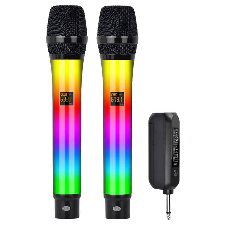 5 Core Microphone Wireless Karaoke Singing Mic Rechargeable Microfonos Inalambricos w RGB Lights - HONORABLE VETERANS SOLUTIONS