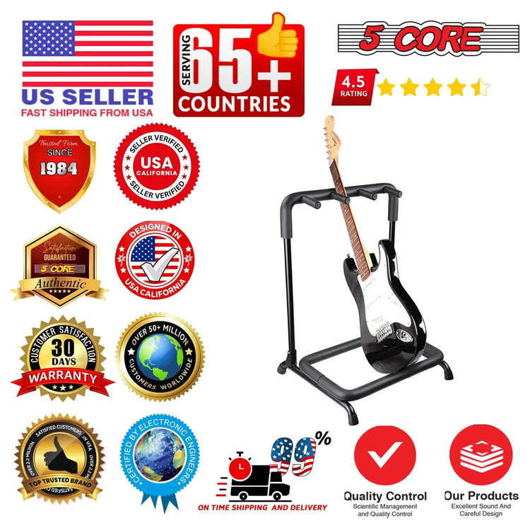 5 Core Multi Guitar Rack Stand Floor 3 Slot Adjustable Flying V Guitars Holder - HONORABLE VETERANS SOLUTIONS