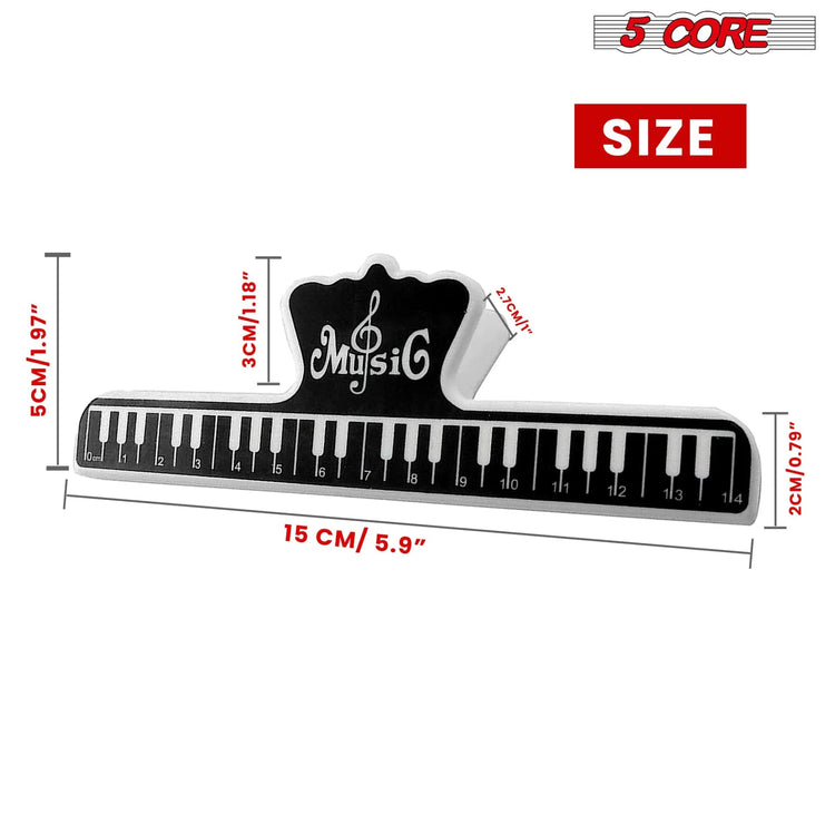5 Core Music Sheet Holder Clip Durable Black Plastic Page Holder for Piano Keyboard Violin - HONORABLE VETERANS SOLUTIONS