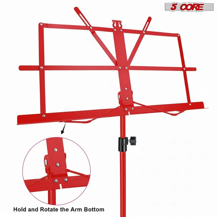 5 Core Music Stand Adjustable 52" Desktop Book Stands Sheet Holder All Metal Portable Bookstand - HONORABLE VETERANS SOLUTIONS