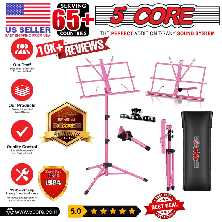 5 Core Music Stand Adjustable Desktop Book Stands Portable Sheet Holder All Metal Foldable Bookstand - HONORABLE VETERANS SOLUTIONS
