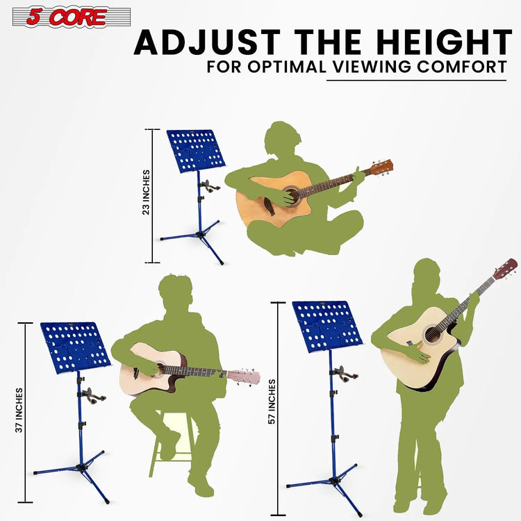 5 Core Music Stand Adjustable Desktop Book Stands Portable Sheet Holder All Metal Foldable Bookstand - HONORABLE VETERANS SOLUTIONS