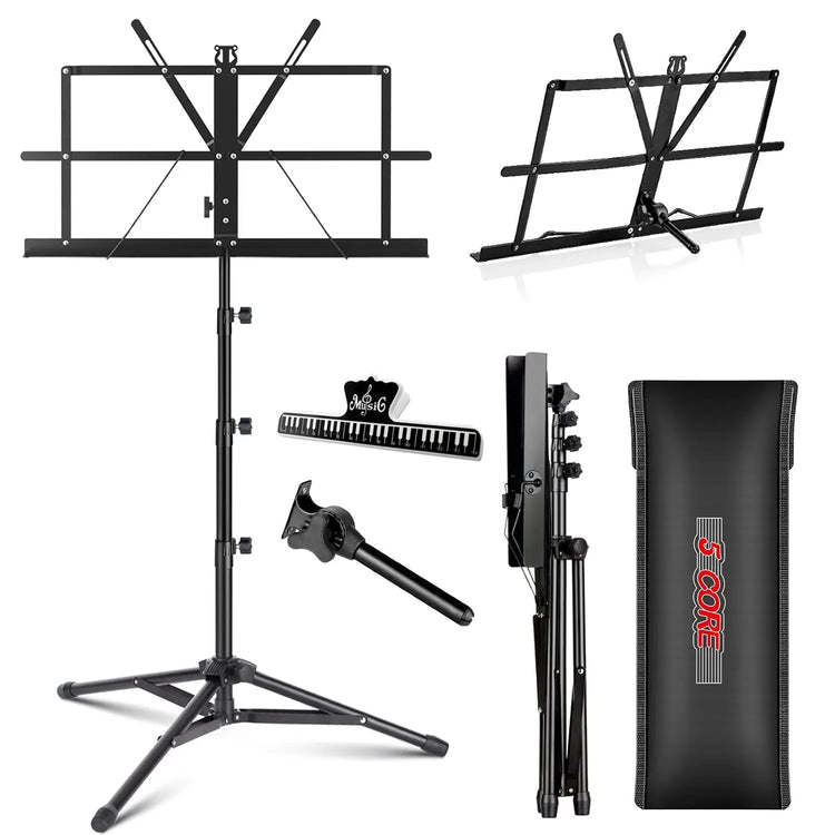 5 Core Music Stand Adjustable Desktop Book Stands Portable Sheet Holder All Metal Foldable Bookstand - HONORABLE VETERANS SOLUTIONS