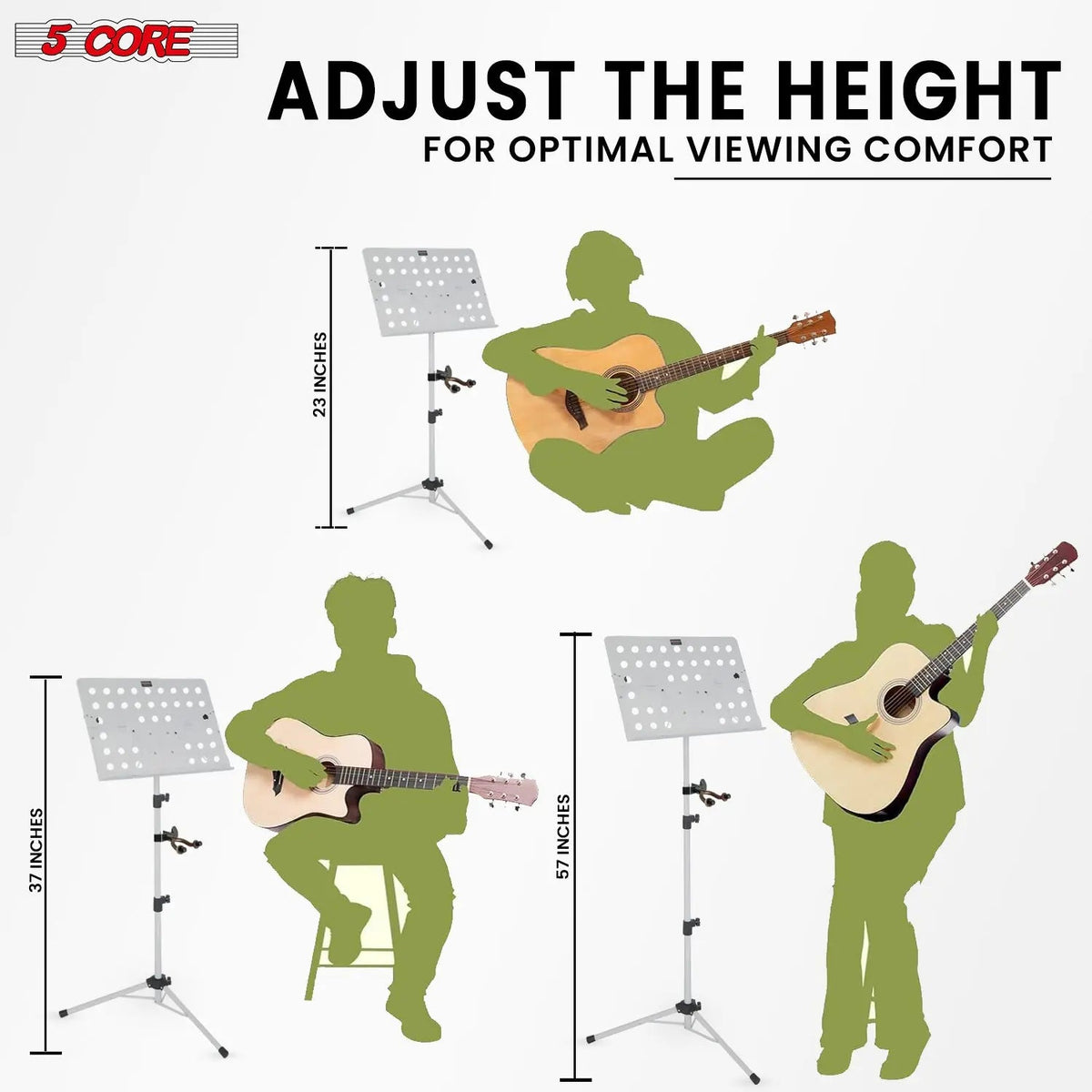 5 Core Music Stand Adjustable Desktop Book Stands Portable Sheet Holder All Metal Foldable Bookstand - HONORABLE VETERANS SOLUTIONS
