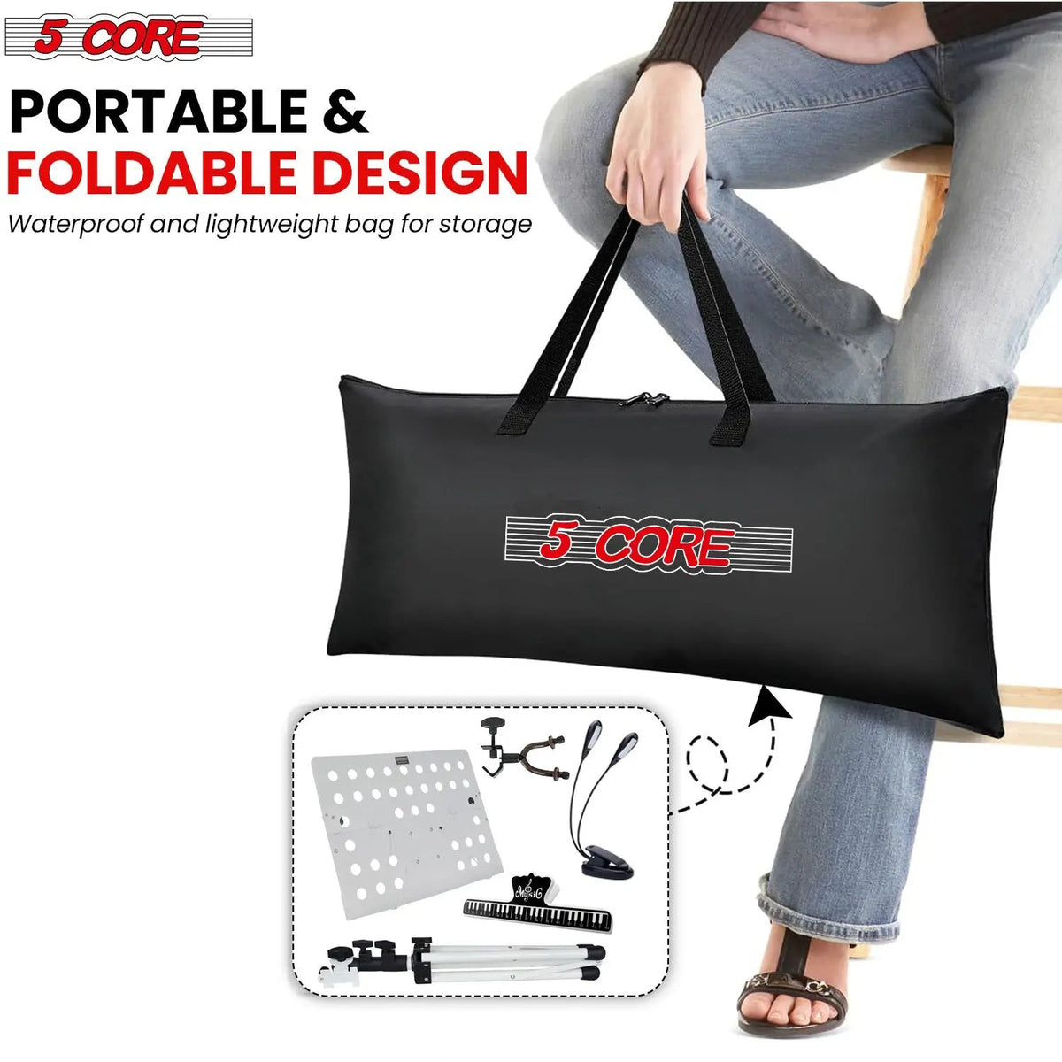 5 Core Music Stand Adjustable Desktop Book Stands Portable Sheet Holder All Metal Foldable Bookstand - HONORABLE VETERANS SOLUTIONS