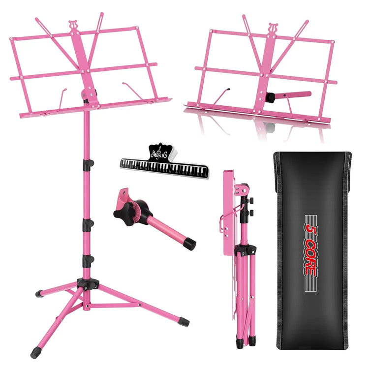 5 Core Music Stand Adjustable Desktop Book Stands Portable Sheet Holder All Metal Foldable Bookstand - HONORABLE VETERANS SOLUTIONS