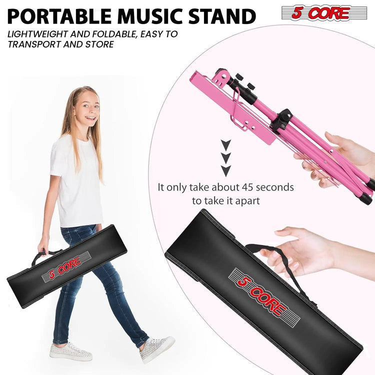 5 Core Music Stand Adjustable Desktop Book Stands Portable Sheet Holder All Metal Foldable Bookstand - HONORABLE VETERANS SOLUTIONS