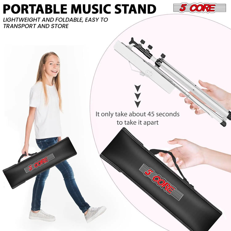 5 Core Music Stand Adjustable Desktop Book Stands Portable Sheet Holder All Metal Foldable Bookstand - HONORABLE VETERANS SOLUTIONS