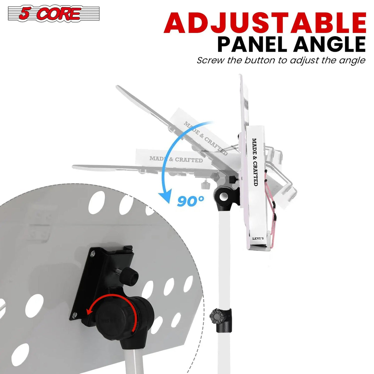 5 Core Music Stand Adjustable Desktop Book Stands Portable Sheet Holder All Metal Foldable Bookstand - HONORABLE VETERANS SOLUTIONS