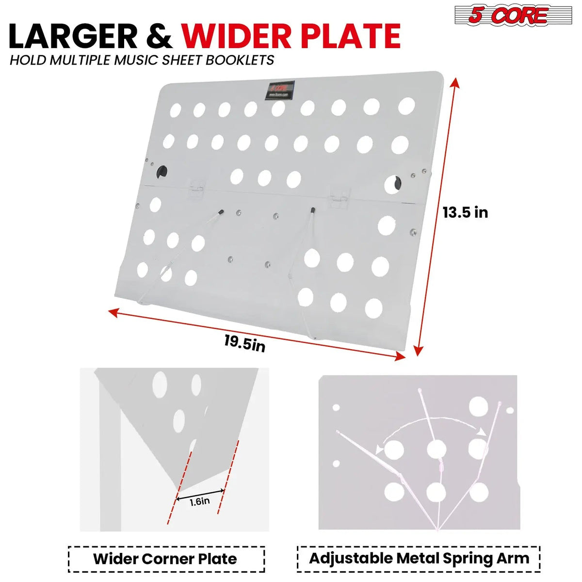 5 Core Music Stand Adjustable Desktop Book Stands Portable Sheet Holder All Metal Foldable Bookstand - HONORABLE VETERANS SOLUTIONS